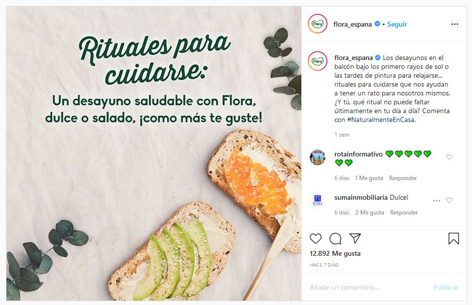 La publicación de Flora tuvo el mejor impacto en Instagram en la segunda quincena de mayo.